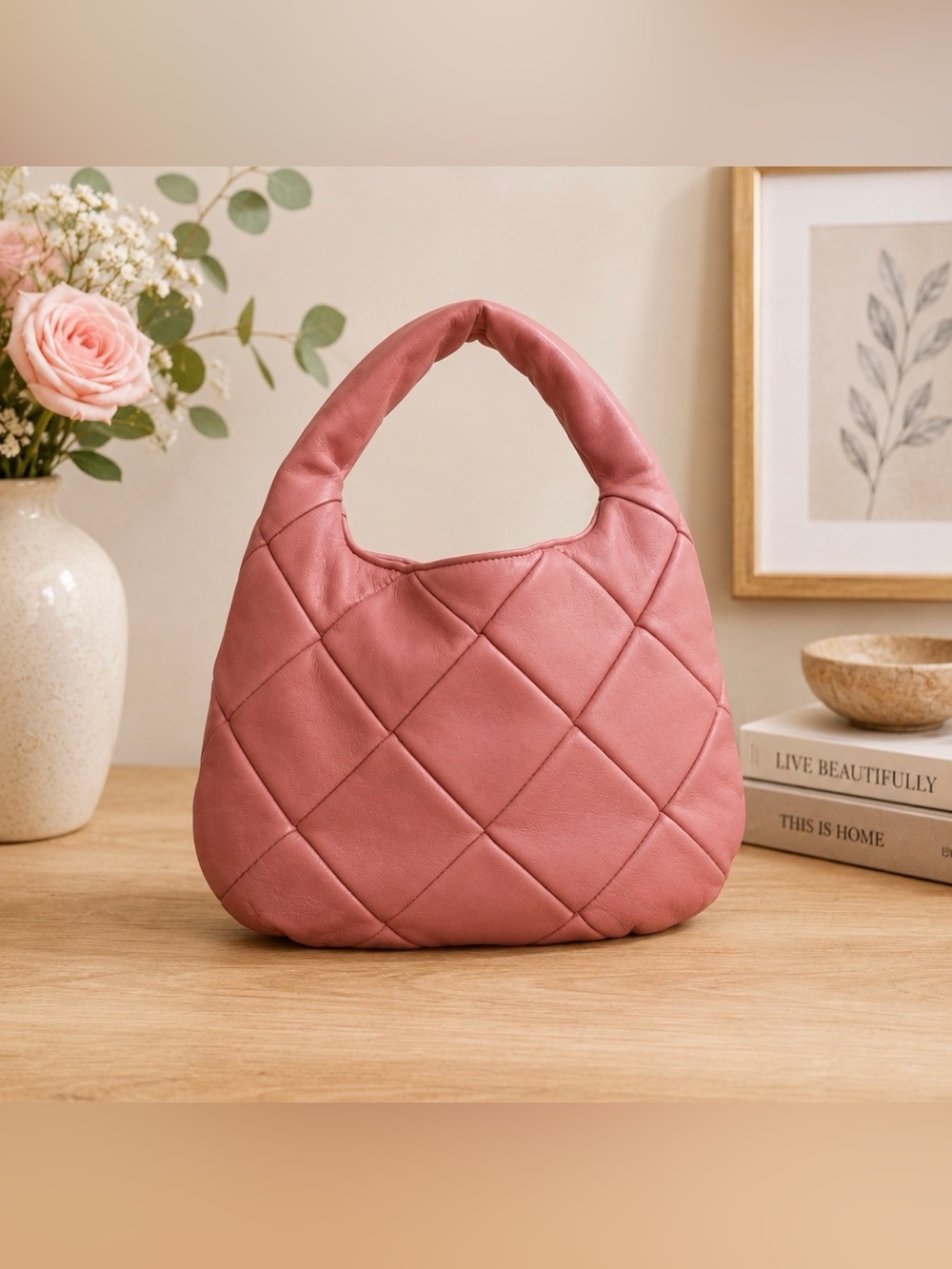 Falor pink leather bag